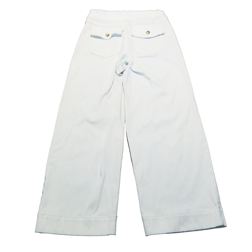 Spanx Pants Women's Size L White Stretch Twill Cropped Wide Leg (28x26.5) 20312R - Picture 3 of 6